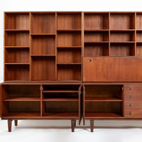 Mid-Century Danish Teak Wall Unit Bookcase by Peter Løvig Nielsen, Pair, 1960s
