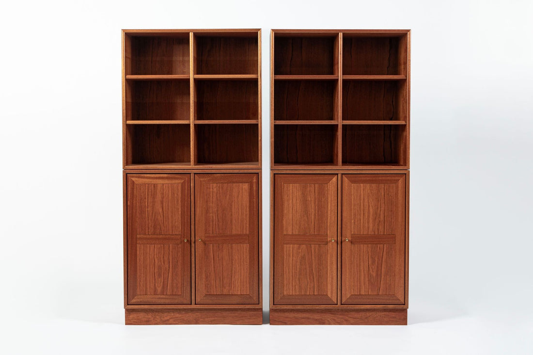 Danish Modern Modular Bookshelf Cabinet System in Teak Wood