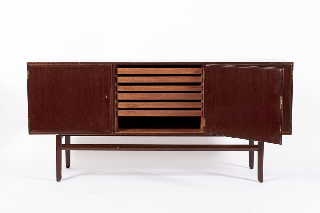 Mid Century Danish Wood Sideboard Cabinet or Credenza by Ole Wanscher