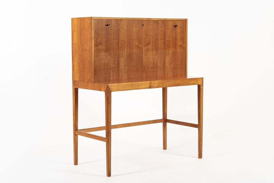 Exceptional Mid Century Danish Drop-Front Secretary Desk & Wall Shelf by Ditzel