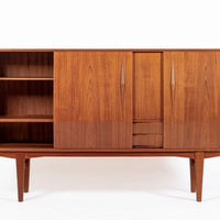 Mid-Century Danish Modern Teak High Sideboard or Bar Cabinet 1960s
