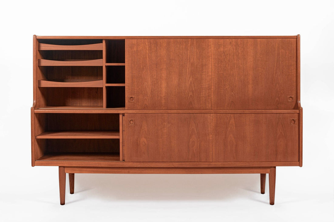 Mid-Century Danish Teak Tall Sideboard or Bar Cabinet by Johannes Andersen