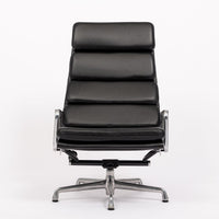 Eames Herman Miller Black Leather Soft Pad Office Lounge Chair