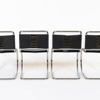 Mid Century Bauhaus MR 10 Black Side Chairs by Mies van der Rohe for Knoll