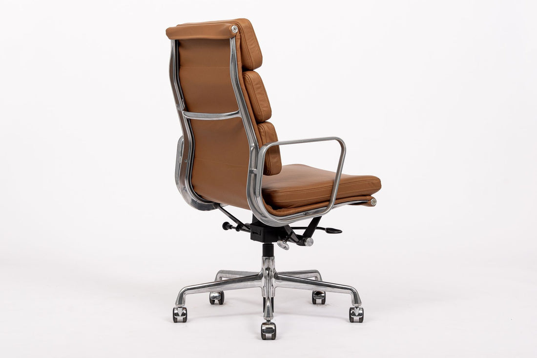Herman Miller Eames Tall Brown Leather Desk Chair Soft Pad