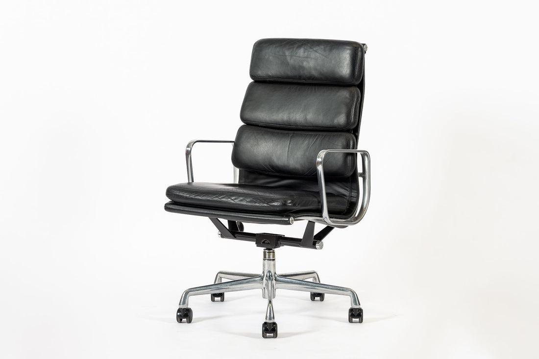Authentic Eames Herman Miller Tall Black Leather Office Chair 2001