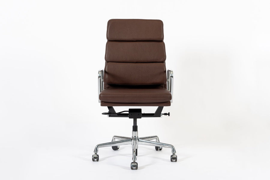 Herman Miller Eames Tall Brown Leather Desk Chair Soft Pad