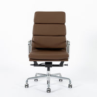 Eames for Herman Miller Tall Brown Leather Desk Chair Soft Pad