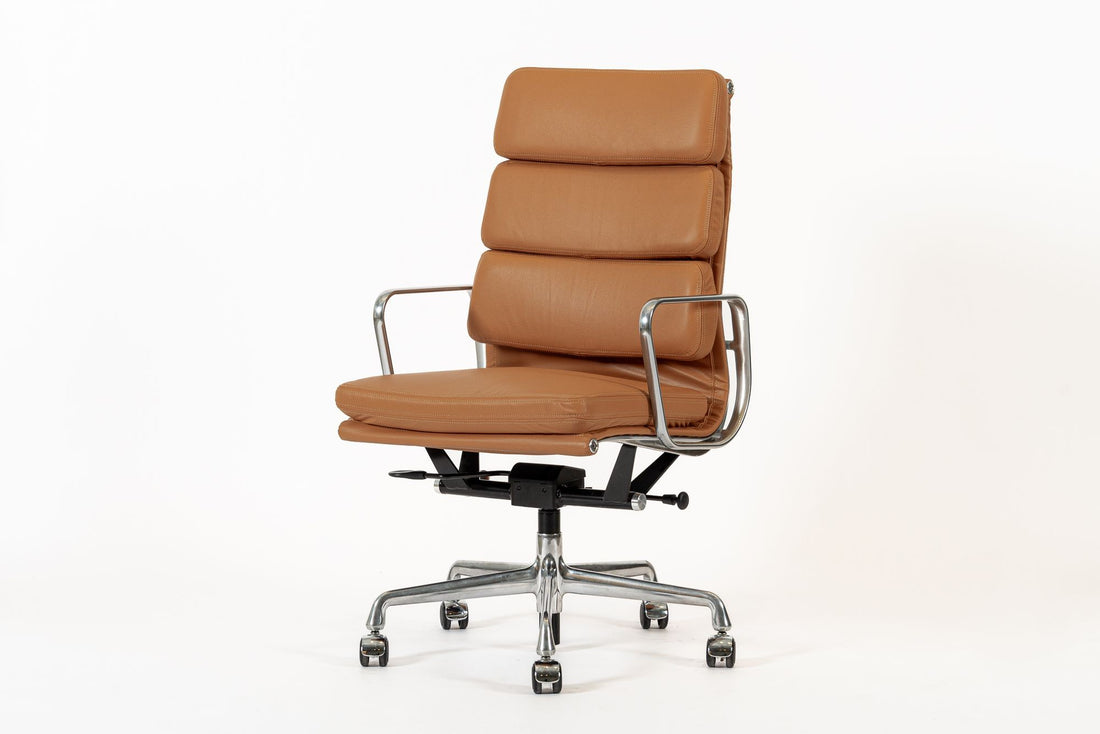 Eames for Herman Miller Aluminum Group Soft Pad Brown Office Chair