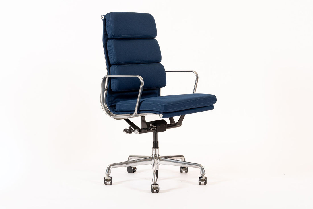Herman Miller Eames Tall Navy Blue Fabric Desk Chair Soft Pad