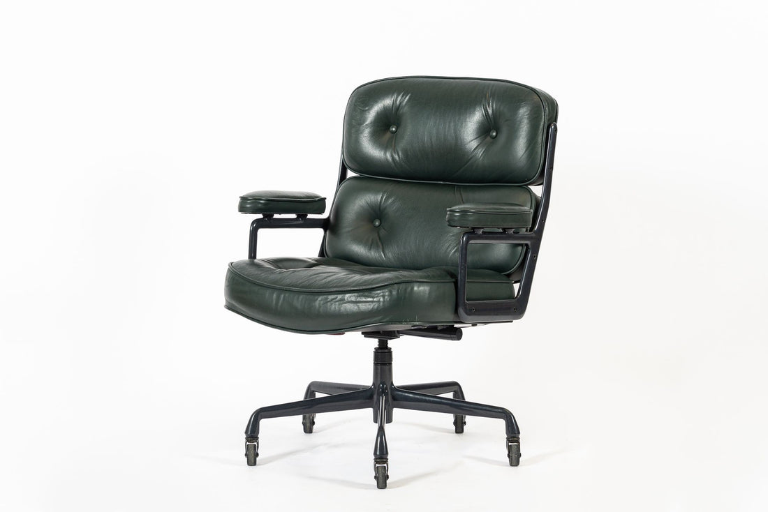 Green Leather Time Life Office Chair by Eames for Herman Miller 1996
