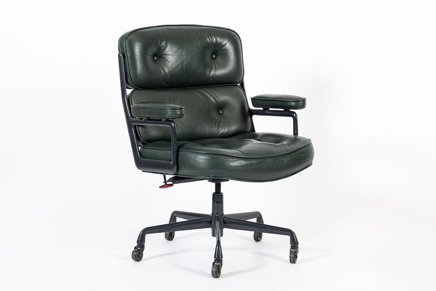 Green Leather Time Life Office Chair by Eames for Herman Miller 1996