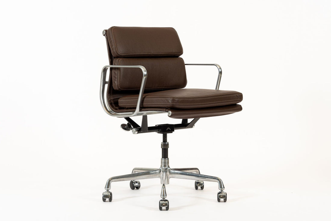 Dark Brown Leather Office Chair by Eames for Herman Miller