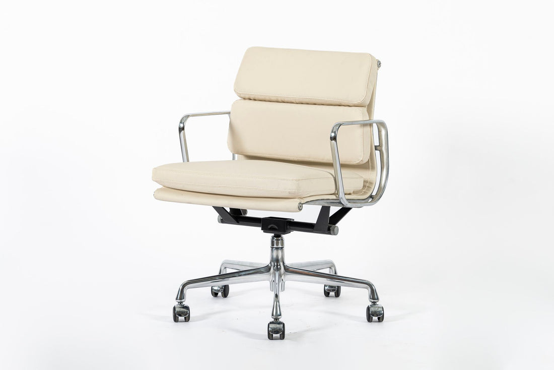 Eames for Herman Miller Tan Cream Office Chair in Schumacher VEGAN Leather