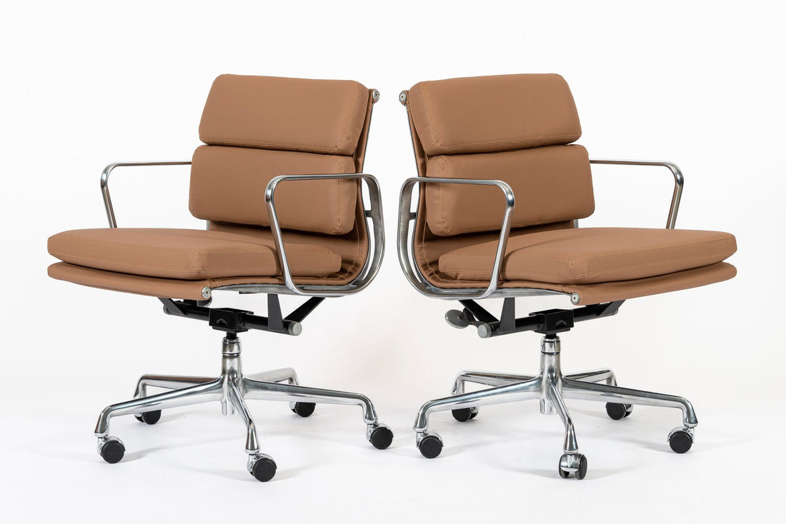 Eames for Herman Miller Aluminum Group Office Chairs in Schumacher VEGAN Leather