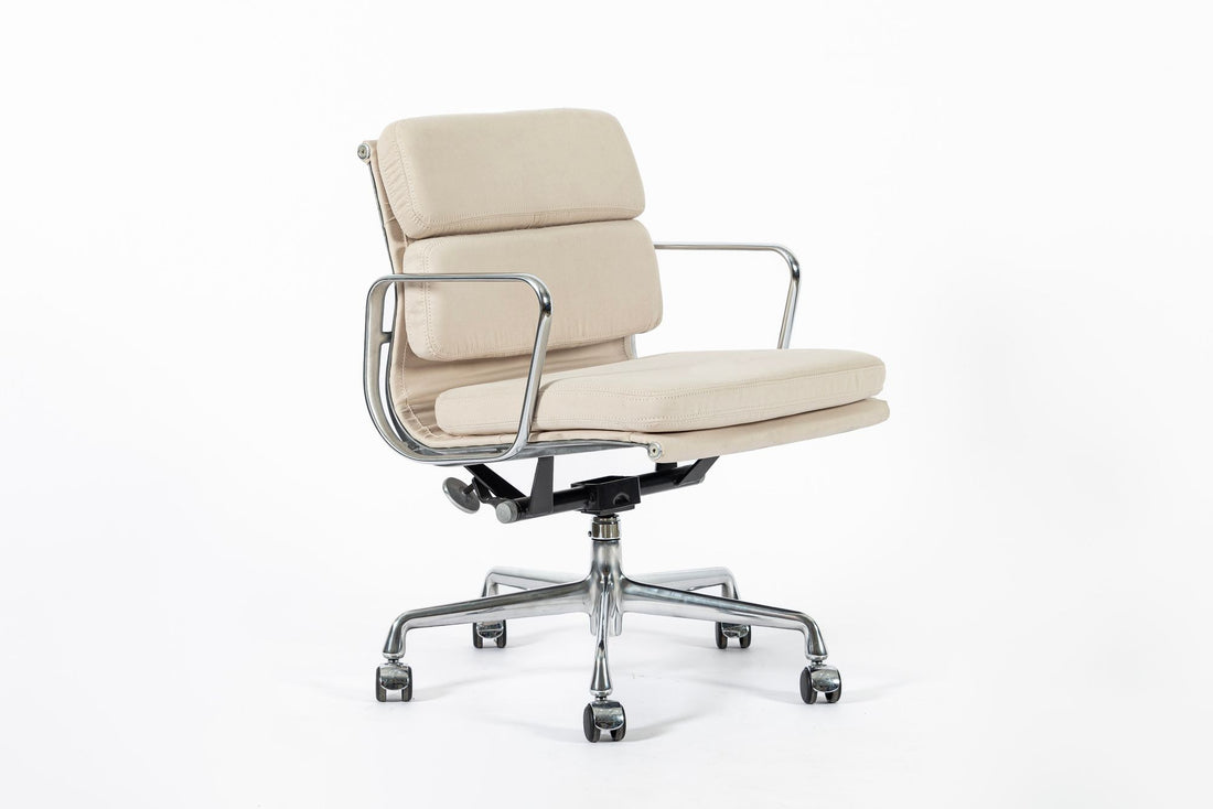 Eames for Herman Miller Tan Cream Office Chair in Schumacher VEGAN Suede