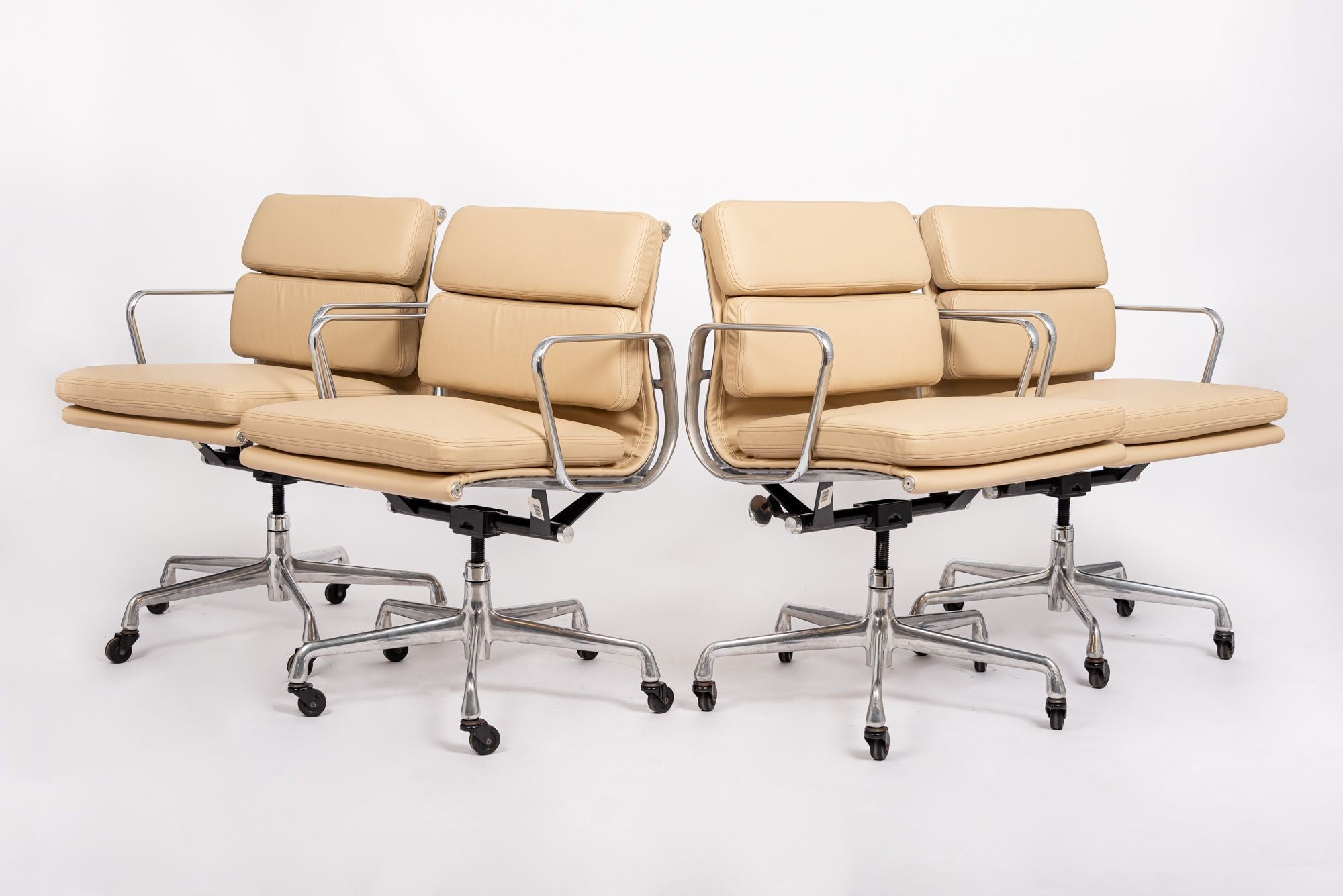 Eames Herman Miller Tan Leather Desk Chairs 2000s Set of 4 – capsule