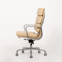 Eames Herman Miller Tall Cream Leather Office Chair Aluminum Group