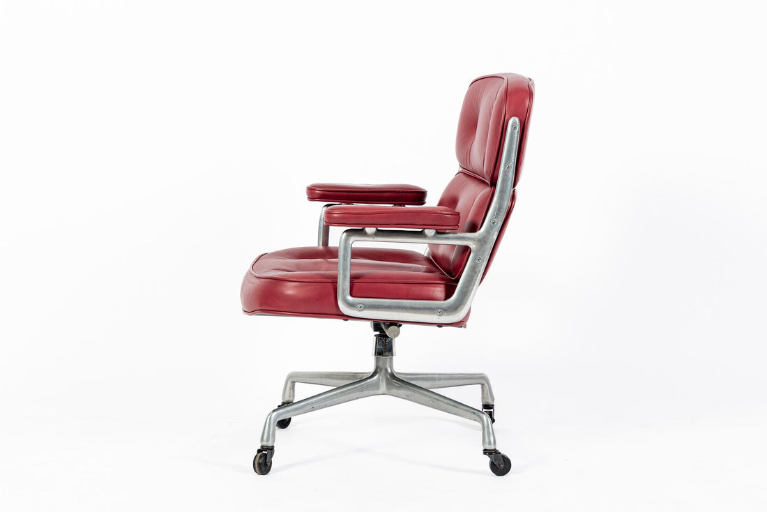 Vintage Eames for Herman Miller Time Life Red Leather Lobby Office Chair 1960s