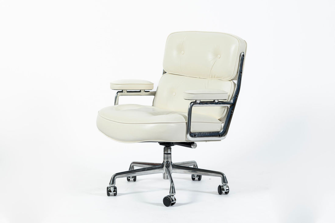 Herman Miller Eames Time Life Lobby White Leather Office Chair 2021