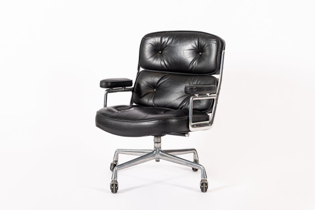 Eames for Herman Miller Time Life Black Leather Office Chair 1981