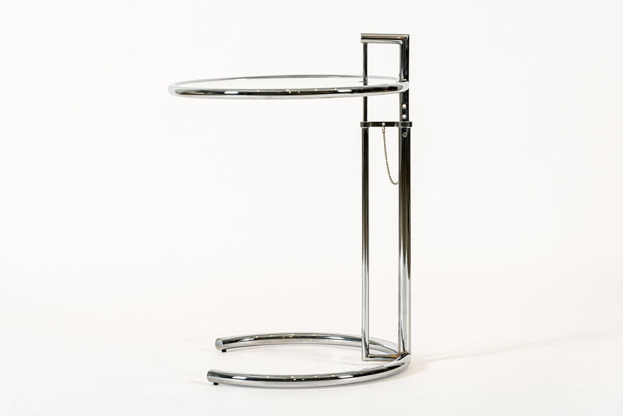 Mid Century Chrome & Glass Side Table by Eileen Gray (attr.)