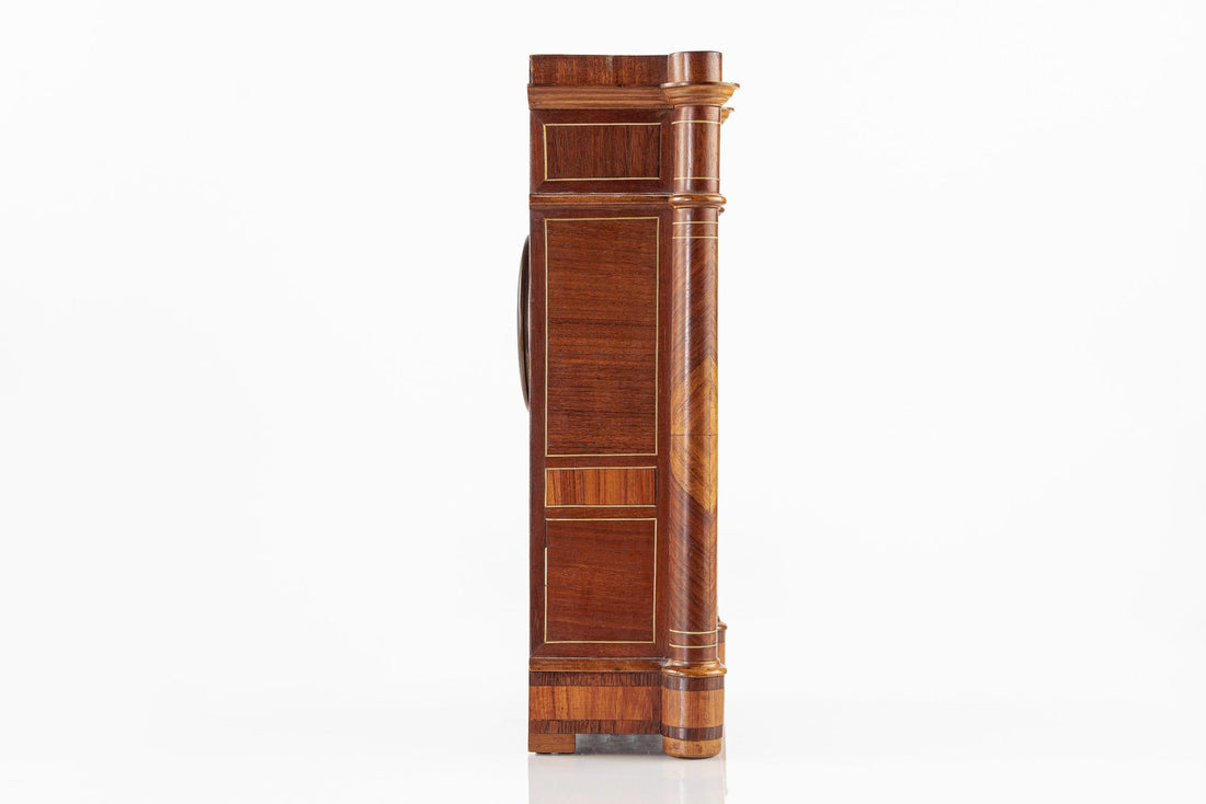 Antique French Wooden Chiming Mantel Clock, circa 1900