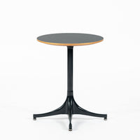 Mid Century George Nelson Pedestal Side Table for Herman Miller Black Laminate
