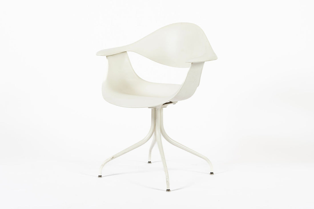 Mid Century White Swag Chair by George Nelson for Herman Miller