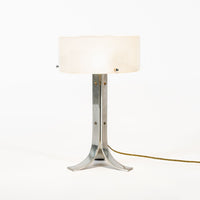 Vintage Mid Century Silver & White Acrylic Shade Table Lamp