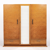 Antique French Art Deco Birdseye Maple Wardrobe Cabinet by Gouffé