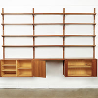 Large Mid Century Danish HG Teak Wood Modular Wall Unit Shelving & Bookcase