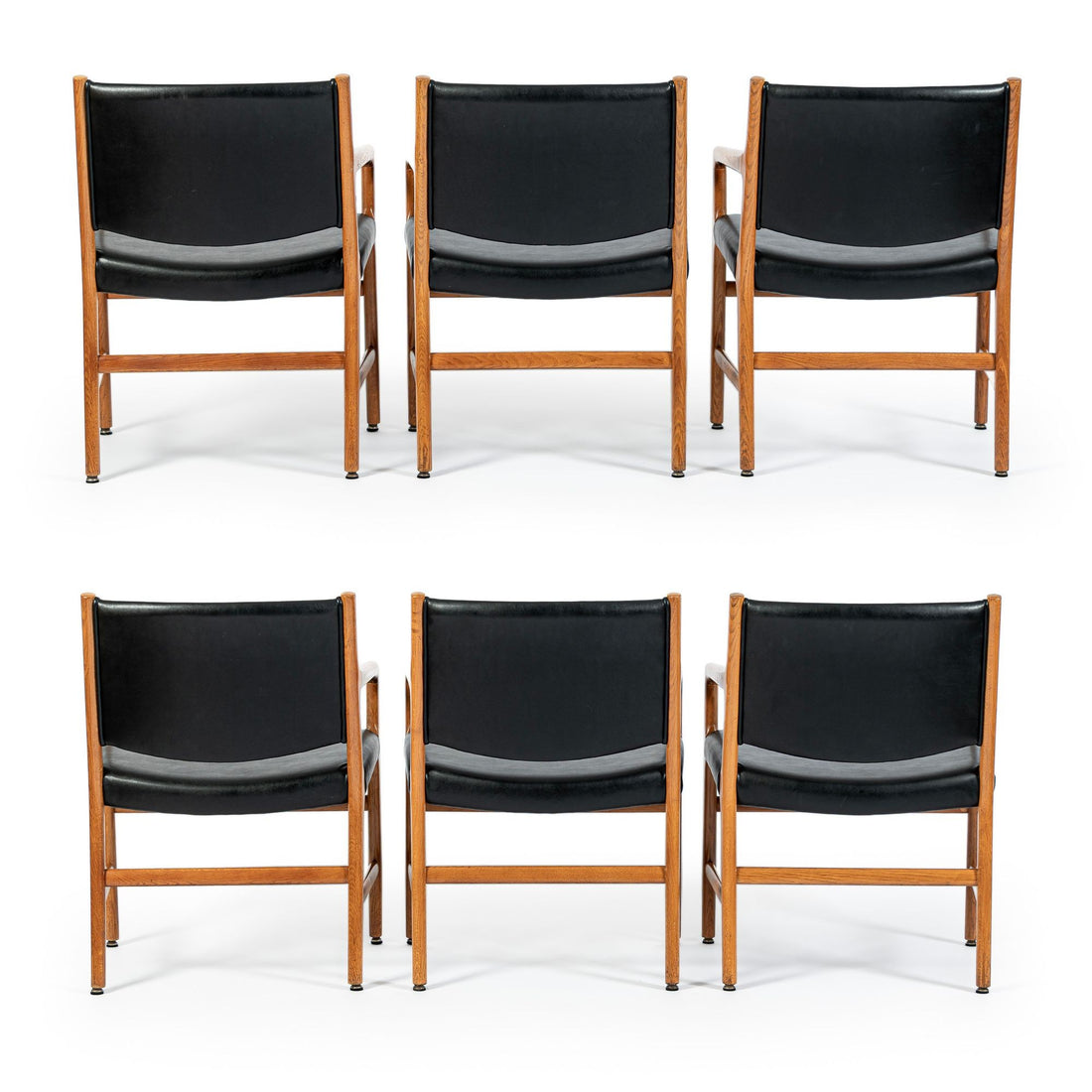 Hans J. Wegner JH507 Oak Dining Armchairs for Johannes Hansen (Attr.), Set of 6, Denmark, Circa 1965