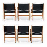 Hans J. Wegner JH507 Oak Dining Armchairs for Johannes Hansen (Attr.), Set of 6, Denmark, Circa 1965