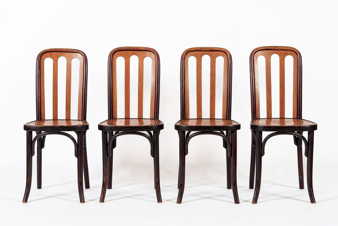 Antique Bentwood Bistro Cafe Chairs by Josef Hoffman for Thonet
