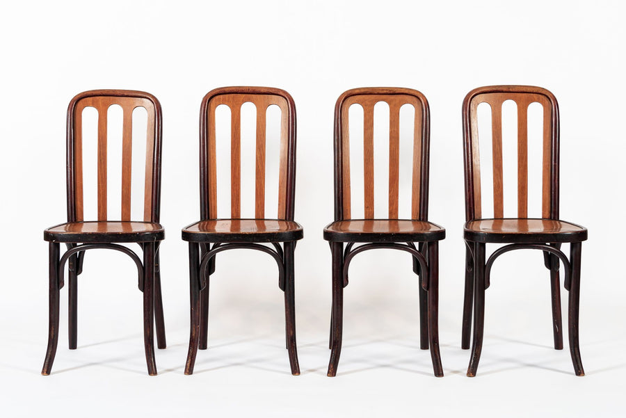 Antique Bentwood Bistro Cafe Chairs by Josef Hoffman for Thonet
