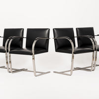 Mid Century Black Brno Chairs by Mies van der Rohe for Knoll 12 Available