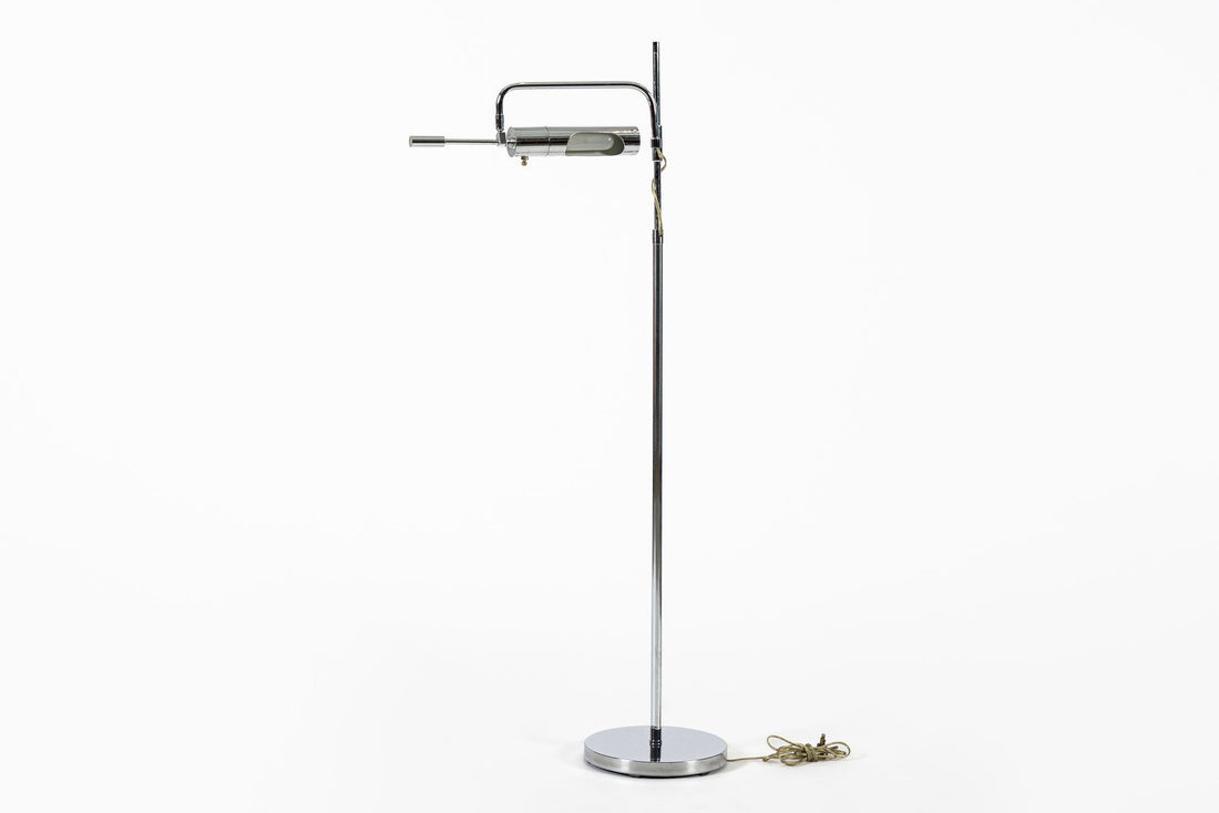 Mid Century Silver Floor Lamp Sarfatti Style