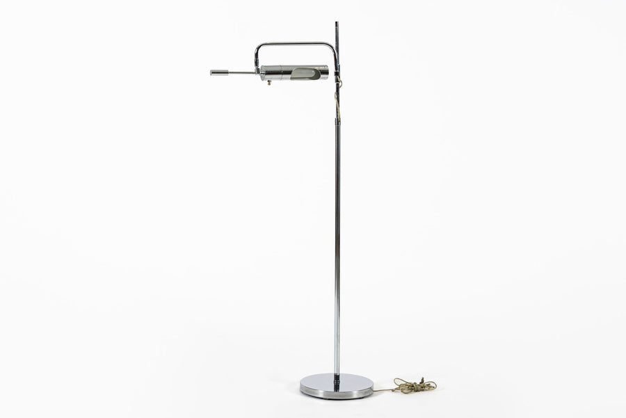 Mid Century Silver Floor Lamp Sarfatti Style