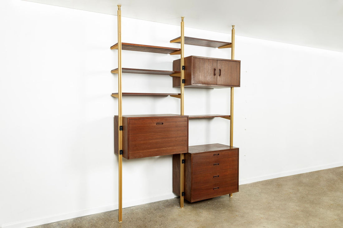 Mid Century Omni Wood Modular Wall Unit Shelving & Bookcase by George Nelson