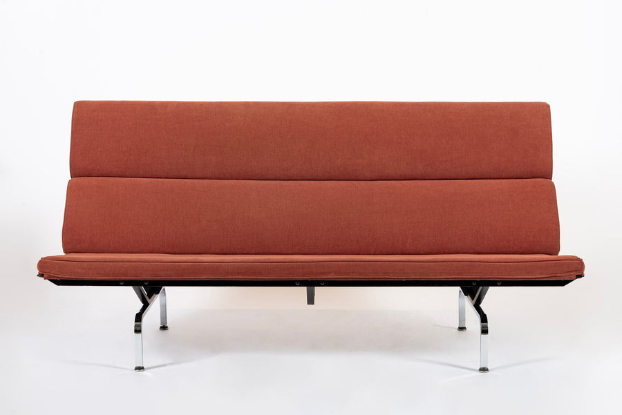 Mid Century Orange Sofa Compact by Eames for Herman Miller