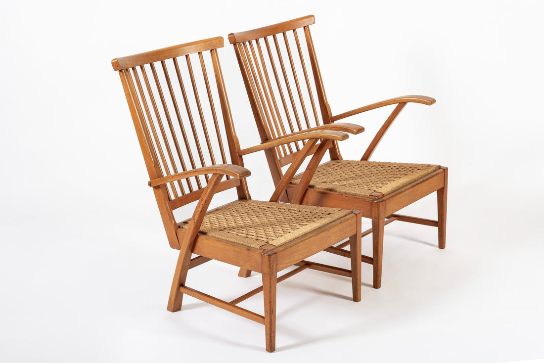 Vintage Mid Century Dutch Wooden Lounge Chairs by Vero Stoel