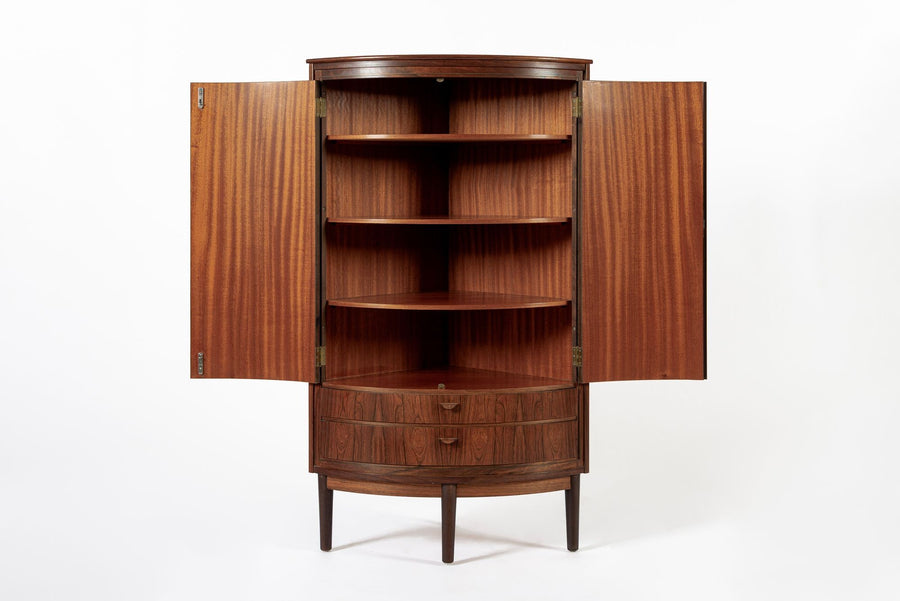 Mid Century Danish Modern Rosewood Corner Cabinet 1960s
