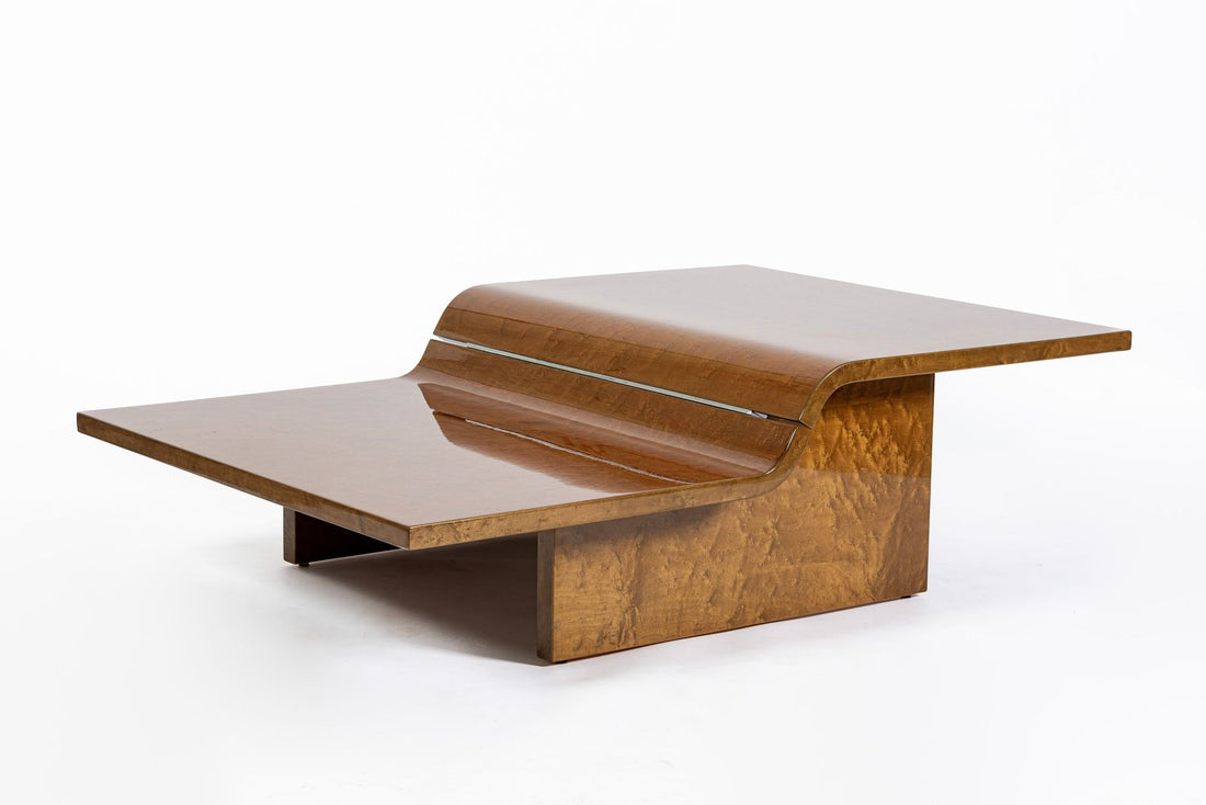 Vintage Postmodern Sculptural Lacquered Wood Coffee Table, 1970s