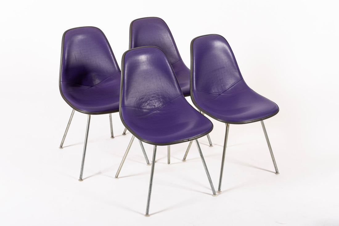 Vintage Mid Century Purple DSX Side Chairs by Eames for Herman Miller