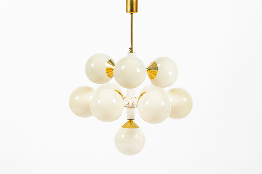 Mid-Century Modern Sputnik Chandelier by Szarvasi, Hungary 1970s, 3x Available