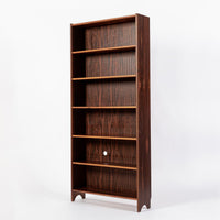 Mid Century Rosewood Bookcase, Scandinavian Tall Display Shelf, 3 Avail