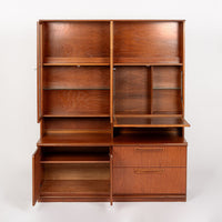 Mid Century Danish Teak Bookcase Wall Unit Cabinet