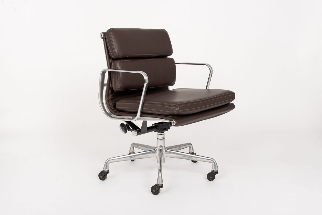 Herman Miller Eames Dark Brown Leather Desk Chair Soft Pad