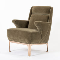 Restored 1940s Art Deco Lounge Chair Mink Mohair, Matching Sofa Available